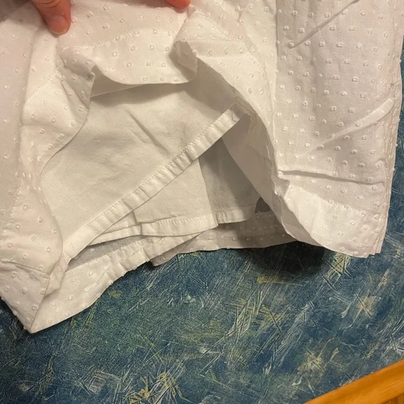 Cotton White Polka Dot Top S - Picture 7 of 8